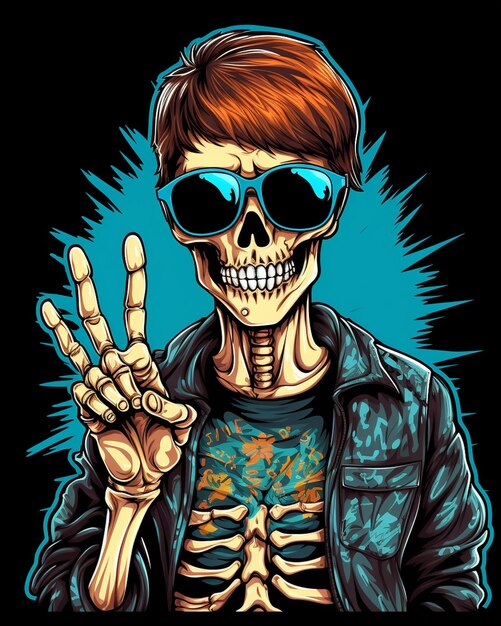 A skull trendy funny cool t shirt design