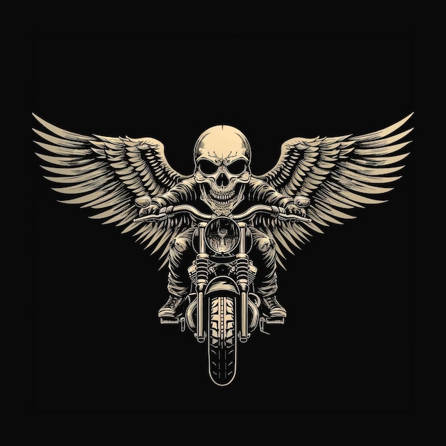 skull vintage illustration for tshirt design