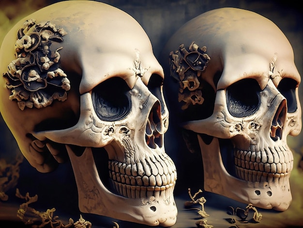 Photo skull vintage style