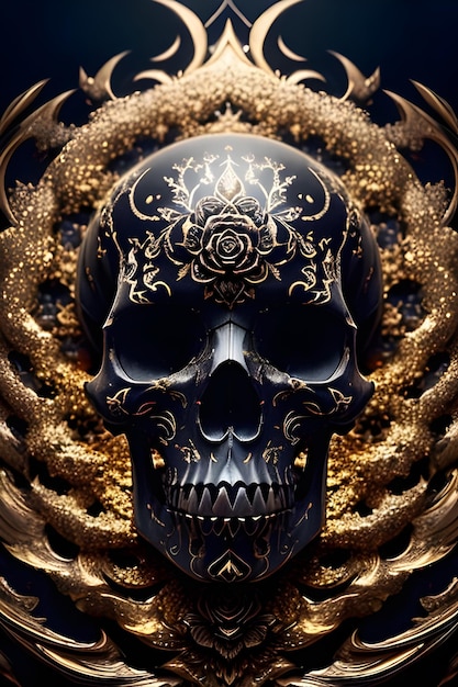 golden skull  Skull wallpaper Skull art Gold skull