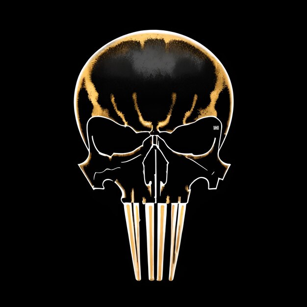 A skull with a black mask and the word punisher on it