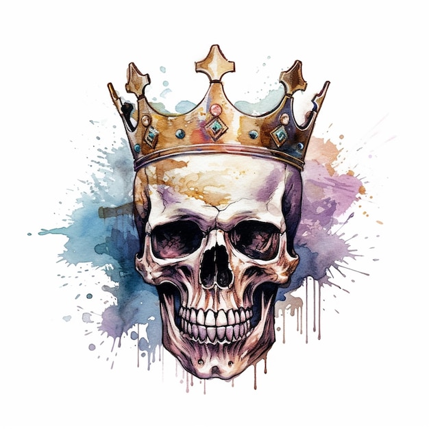 A skull with a crown on it