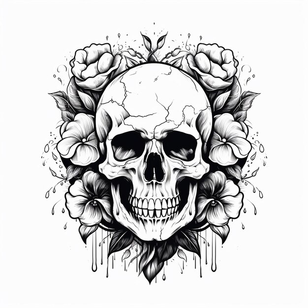 Photo skull with dagger