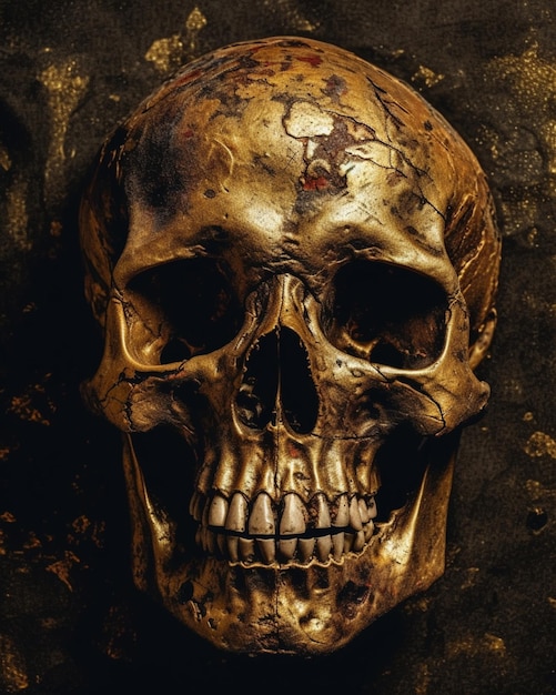 A skull with a dark background