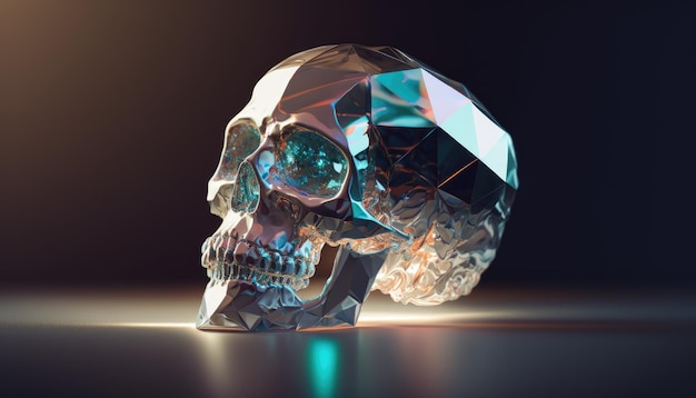 A skull with a diamond on it