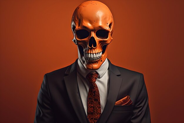 Skull with elegant suit