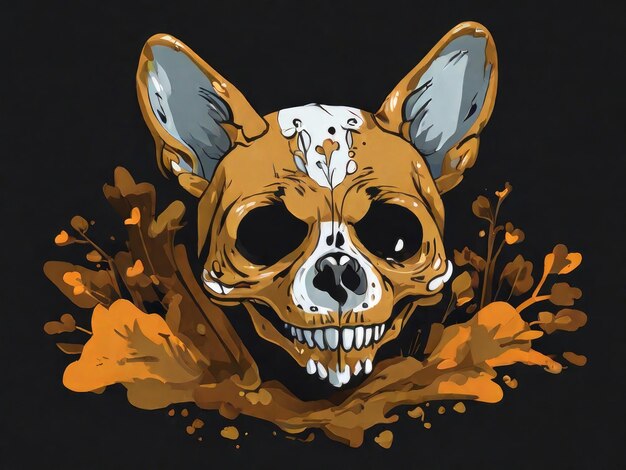 a skull with a face that says  a kangaroo  on it