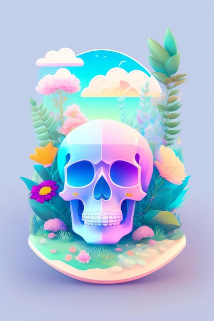 꽃과 두개골