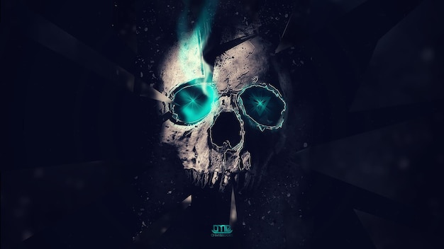 Photo a skull with glasses and a skull with the word  x  on it