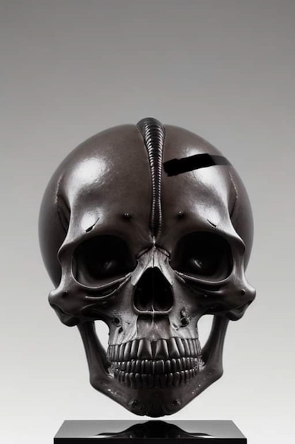 A skull with a hole in it