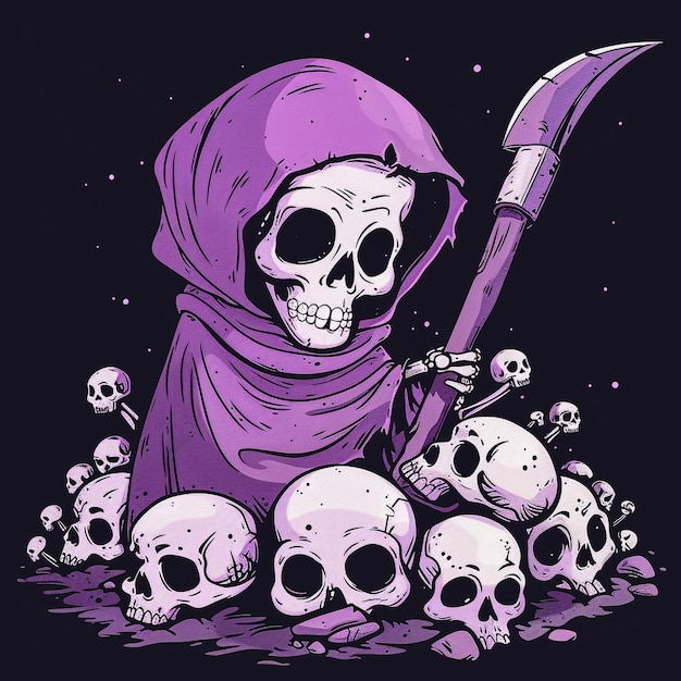 Photo a skull with a large knife in it that saysdeathon it