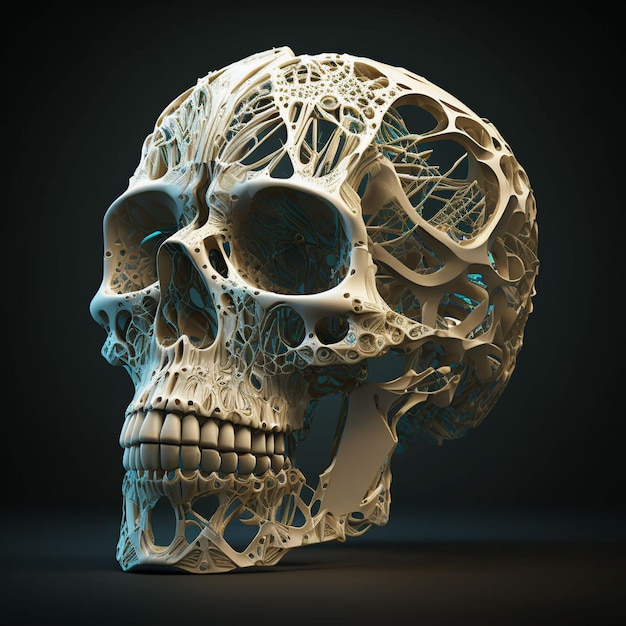 A skull with a large skull on it