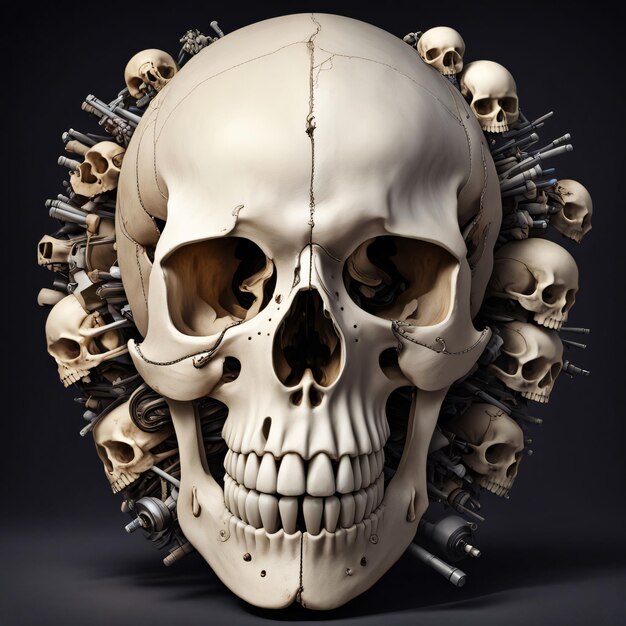 Photo a skull with many different parts on it