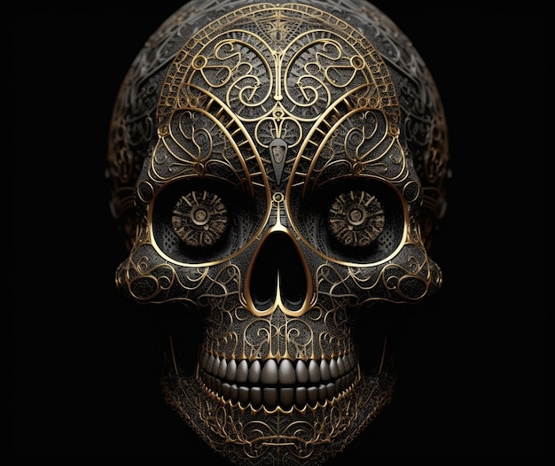 Halloween Sugar Skull Adoxali Calavera Mexican background black bone  cute HD phone wallpaper  Peakpx