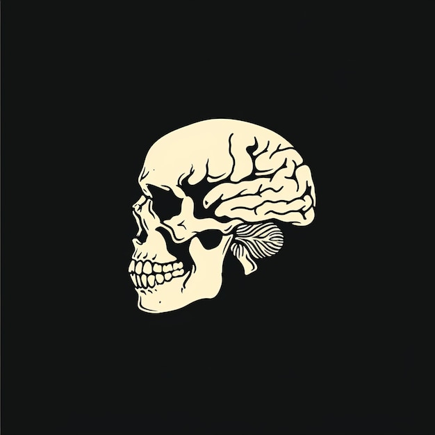 Foto un cranio con un cranio su di esso è su uno sfondo nero