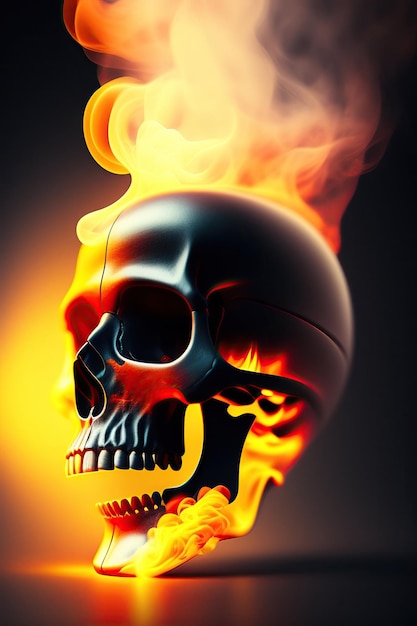 Skull with smoke