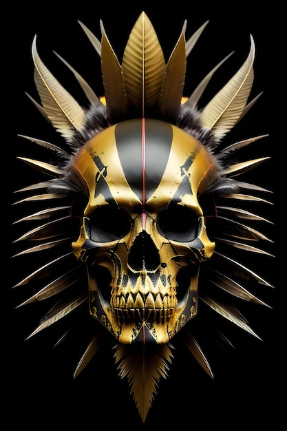 A skull with spikes and a skull on it