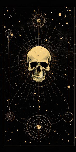 Photo a skull with a star in the background