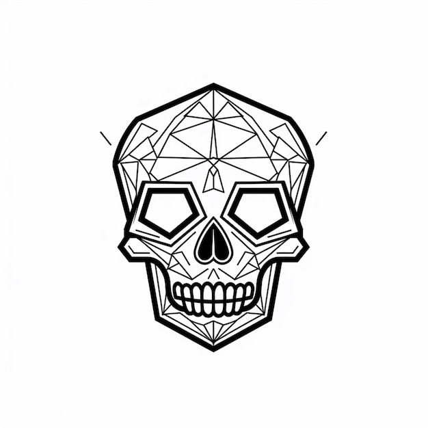 A skull with a triangle pattern on it