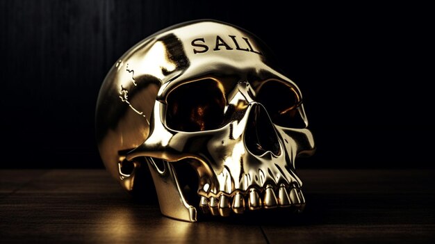 Photo a skull with the word salt on it