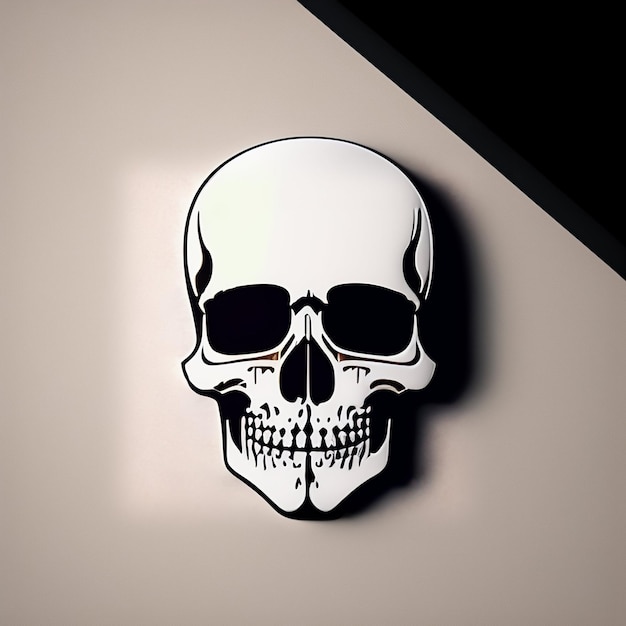 A skull with the word skull on it