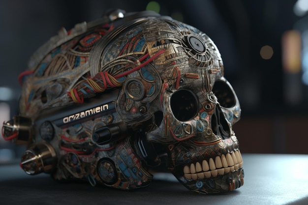 A skull with the word zaza on it