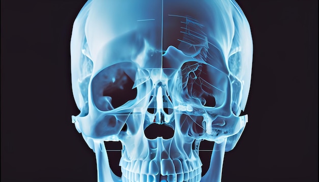 Photo skull xray photo realistic approved on adobe stock