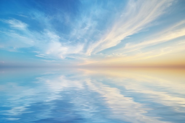 Sky background and water reflection