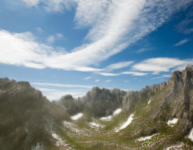 Sky Blend of Altostratus and Cumulus Clouds