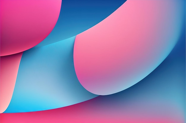 Sky Blue and Bubblegum Pink Wavy Abstract Wallpaper generative ai