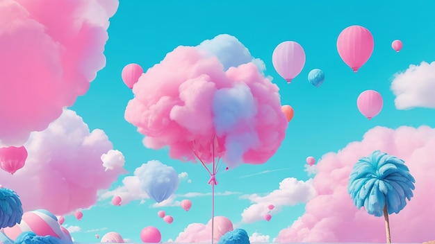 Sky Blue to Cotton Candy Pink