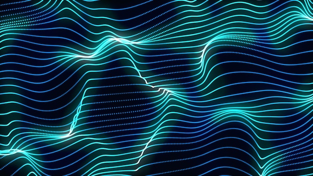 Sky blue trapcode form wave background Creative digital wave texture