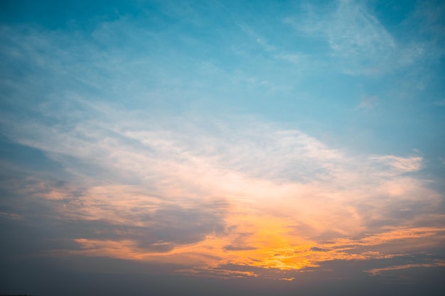 Sky cloud cinematic Natural sky beautiful and cinematic sunset texture background