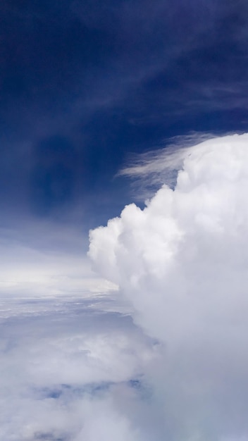 The sky and clouds are very beautiful and blue, for wallpaper