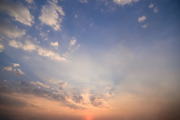 The sky and clouds in the evening