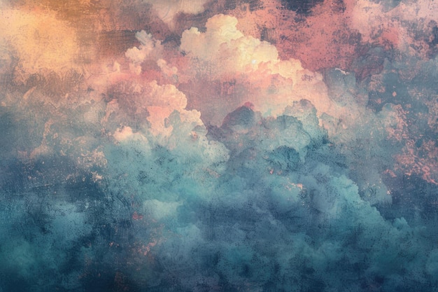 sky and clouds with gradient filter and grunge texture nature abstract background