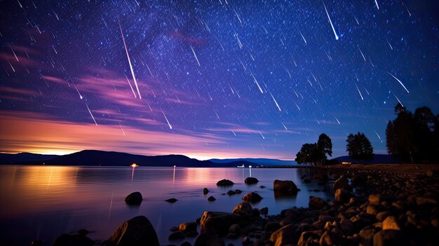 天空の彗星の落ちる星