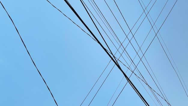 Sky and electric pole cables