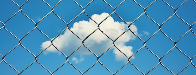 Photo sky behind fence ai generated