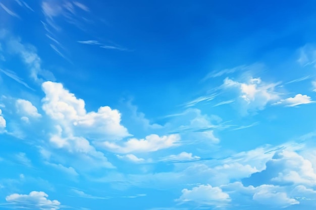 The sky is blue and the clouds are very clear