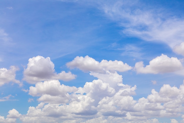 sky is blue and white clouds in Surin town.