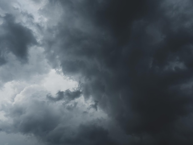 The sky is full of dark clouds in bad weather before a thunderstorm