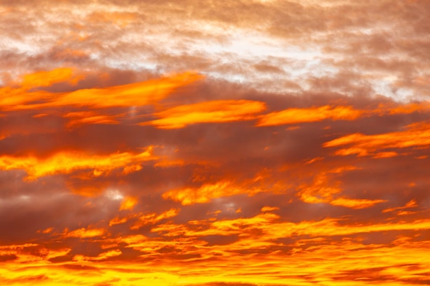 Foto il cielo è arancione e giallo con il sole che splende attraverso di esso