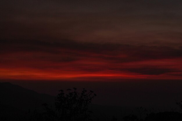 Photo the sky is red at late afternoon