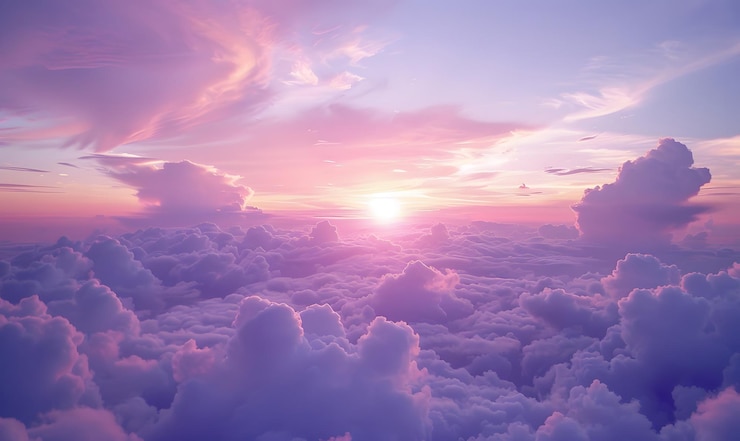 Photo the sky is tinted with the gentle hues of pink and purple as the sun rises