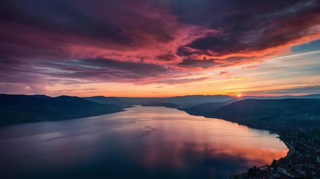 Photo sky above lac leman