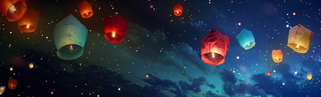 Sky lanterns background