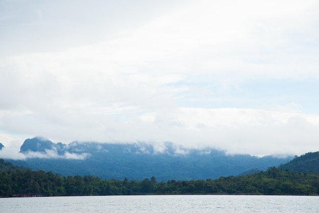 Sky, mountains and rivers.