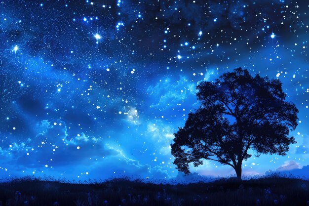 Ночная звезда голубого неба