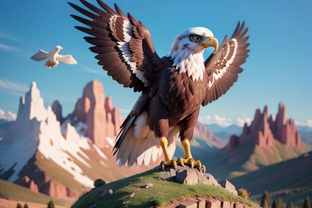 Sky overlord eagle sharp claws hard beak wild animal protection hd photo wallpaper background